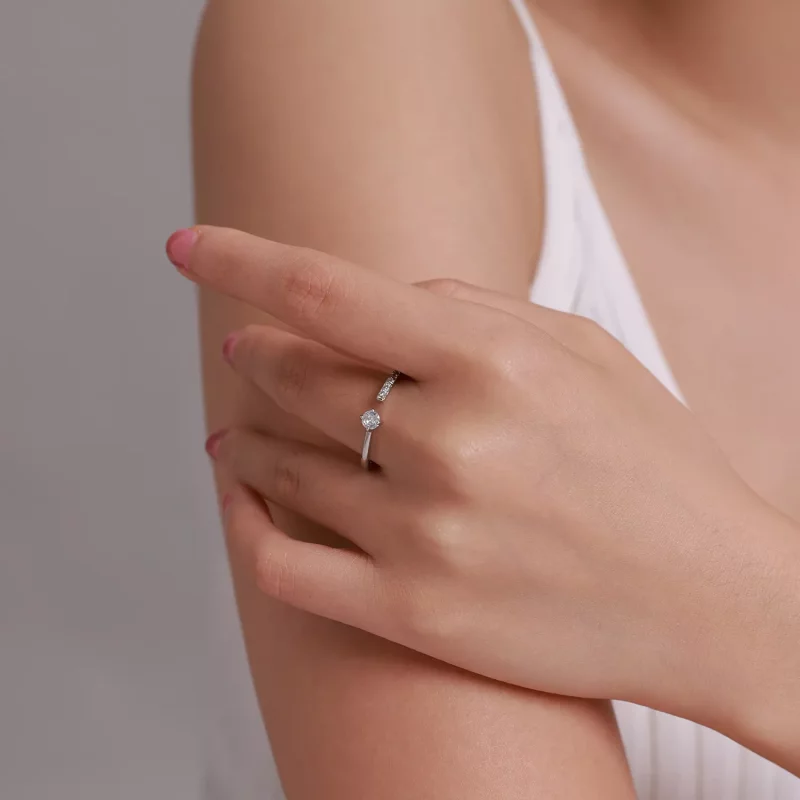 (imagen para) Anillo abierto de estilo Pandora, inspirado en la simplicidad francesa - BSR203- - Ver 3