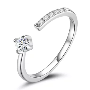 Anillo abierto de estilo Pandora, inspirado en la simplicidad francesa - BSR203-A (imagen para) Anillo abierto de estilo Pandora, inspirado en la simplicidad francesa - BSR203-A