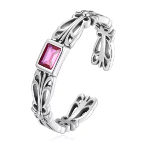 Anillo abierto de estilo retro con patrón al estilo de Pandora - SCR880 (imagen para) Anillo abierto de estilo retro con patrón al estilo de Pandora - SCR880