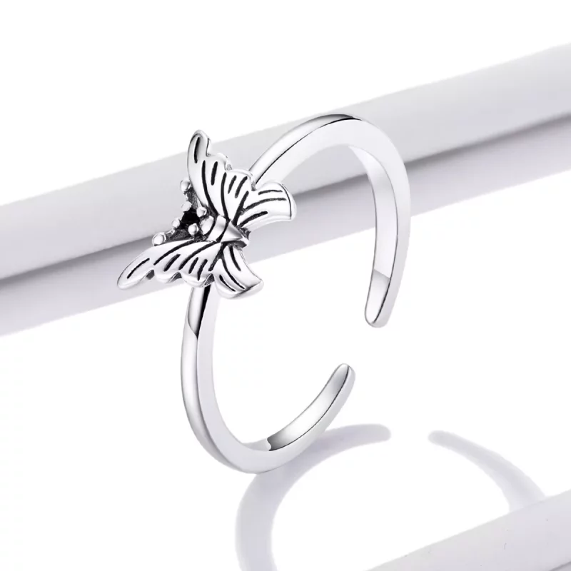 (imagen para) Anillo Abierto de Mariposa Cola de Golondrina Estilo Pandora - BSR195 - Ver 2