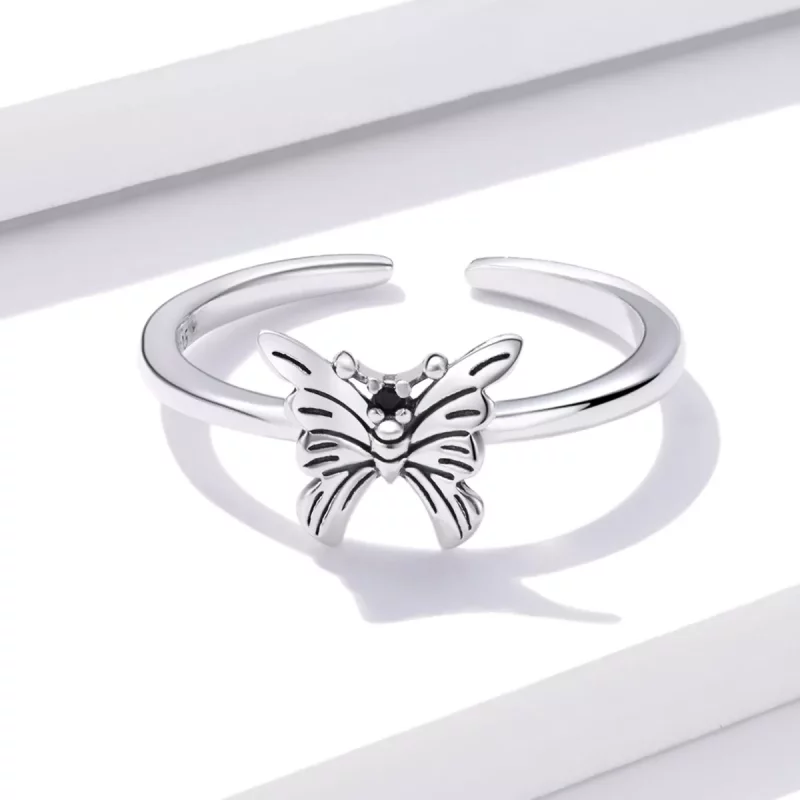 (imagen para) Anillo Abierto de Mariposa Cola de Golondrina Estilo Pandora - BSR195 - Ver 4