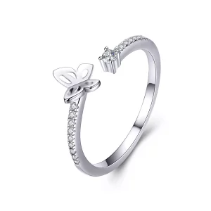 (imagen para) Anillo abierto de mariposa de plata estilo Pandora - SCR550