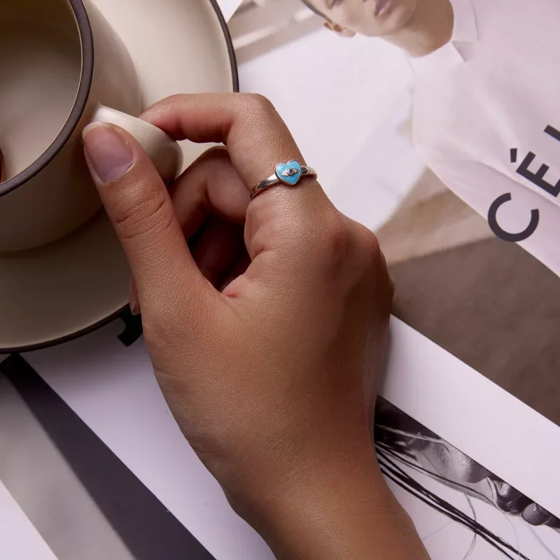 (imagen para) Anillo abierto de ojos de diablo estilo Pandora Love - SCR806 - Ver 5