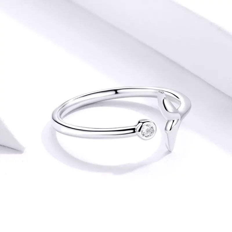 (imagen para) Anillo Abierto de Plata Estilo Pandora con Lágrima de Sirena - SCR618-A - Ver 2