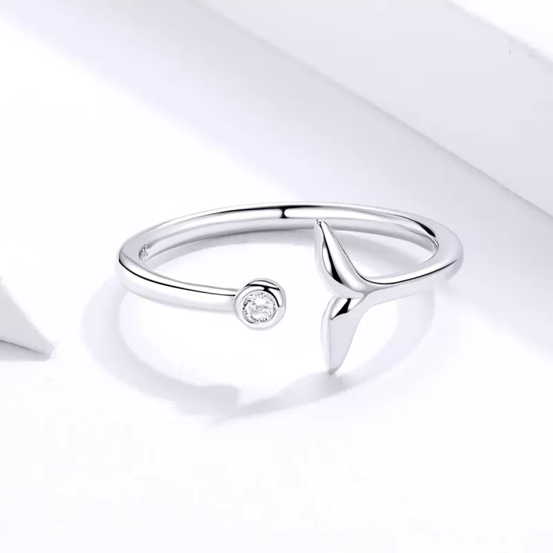 (imagen para) Anillo Abierto de Plata Estilo Pandora con Lágrima de Sirena - SCR618-A - Ver 3