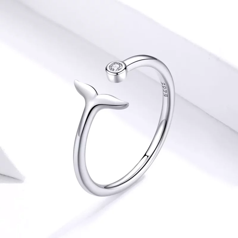(imagen para) Anillo Abierto de Plata Estilo Pandora con Lágrima de Sirena - SCR618-A - Ver 4