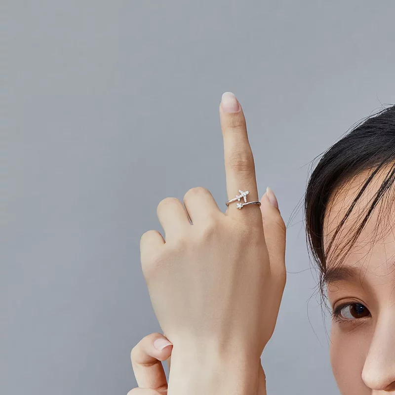 (imagen para) Anillo abierto de plata estilo Pandora Faraway - SCR623 - Ver 5