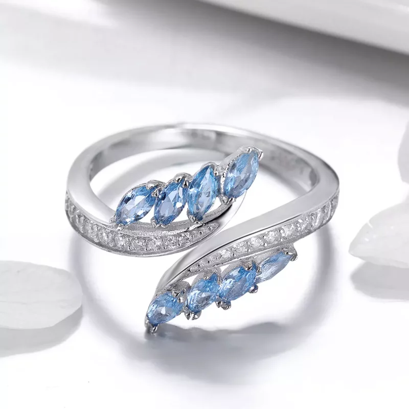 (imagen para) Anillo abierto elegante estilo Pandora con ramas de sauce - BSR005 - Ver 2