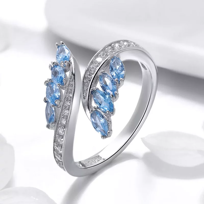 (imagen para) Anillo abierto elegante estilo Pandora con ramas de sauce - BSR005 - Ver 3