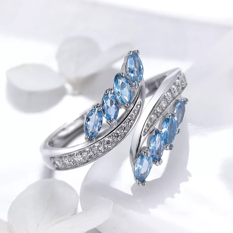 (imagen para) Anillo abierto elegante estilo Pandora con ramas de sauce - BSR005 - Ver 4