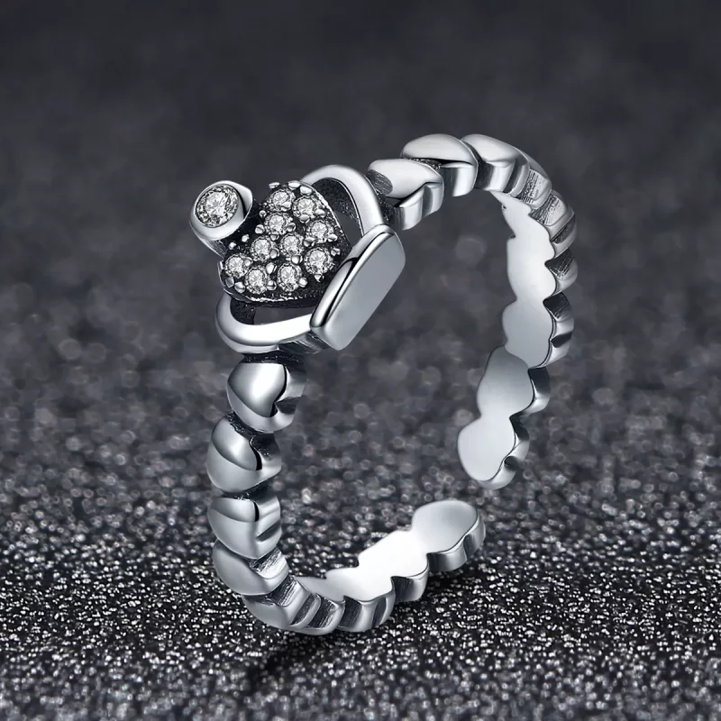 (imagen para) Anillo abierto estilo corona de laurel de la Reina en estilo Pandora - VSR142 - Ver 2