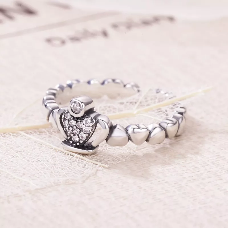(imagen para) Anillo abierto estilo corona de laurel de la Reina en estilo Pandora - VSR142 - Ver 4