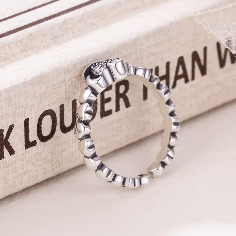 (imagen para) Anillo abierto estilo corona de laurel de la Reina en estilo Pandora - VSR142 - Ver 5