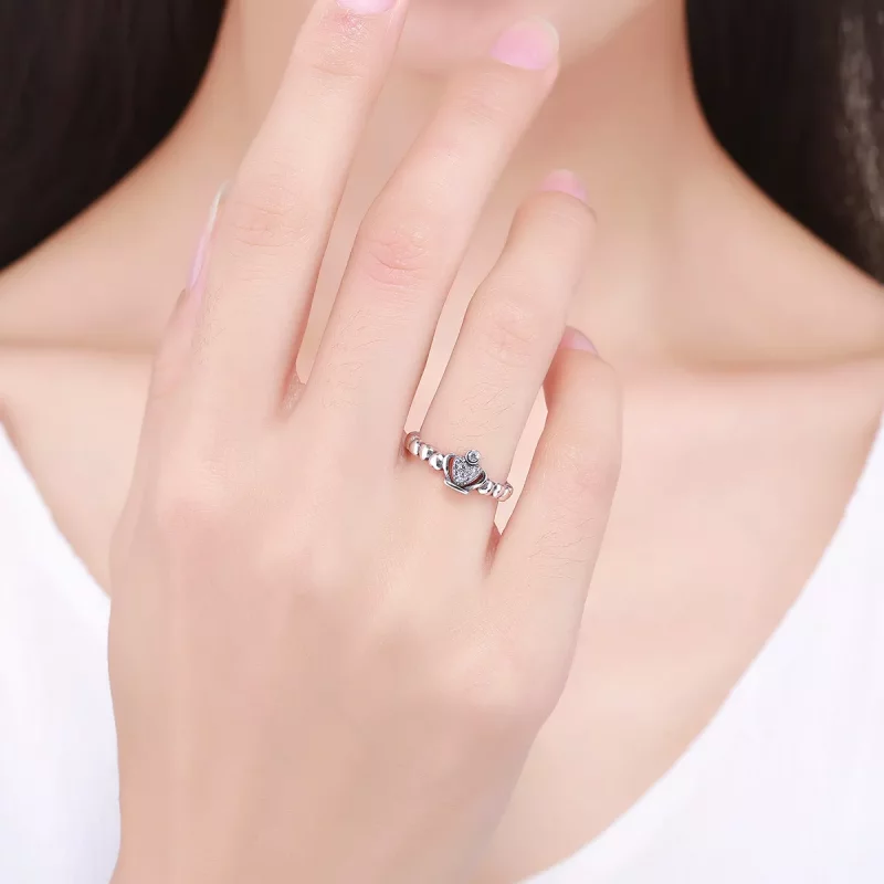(imagen para) Anillo abierto estilo corona de laurel de la Reina en estilo Pandora - VSR142 - Ver 6