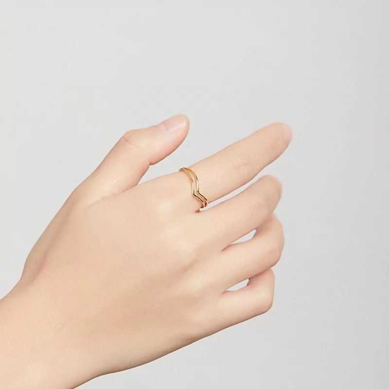 (imagen para) Anillo abierto estilo Pandora chapado en oro de 18 quilates - SCR713 - Ver 7