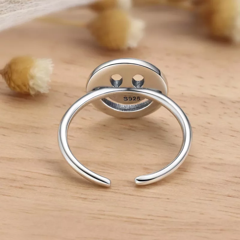(imagen para) Anillo Abierto Estilo Pandora con Cara Sonriente Linda - VSR117 - Ver 4