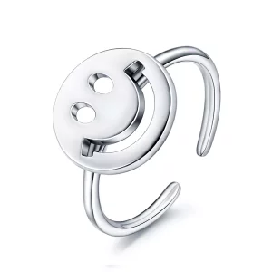 (imagen para) Anillo Abierto Estilo Pandora con Cara Sonriente Linda - VSR117