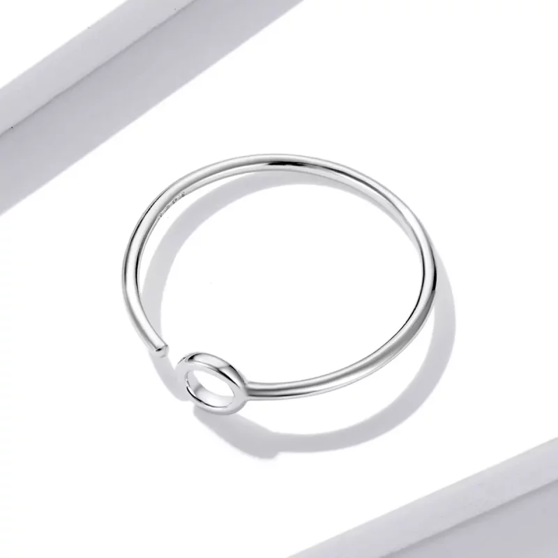 (imagen para) Anillo abierto estilo Pandora con círculo pequeño - BSR204 - Ver 2