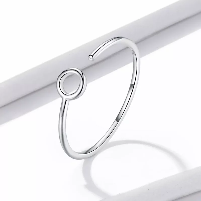 (imagen para) Anillo abierto estilo Pandora con círculo pequeño - BSR204 - Ver 4