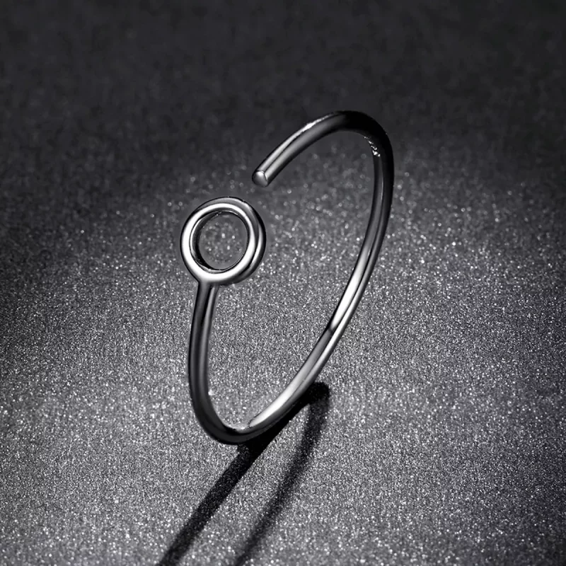 (imagen para) Anillo abierto estilo Pandora con círculo pequeño - BSR204 - Ver 5