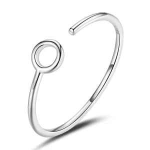 (imagen para) Anillo abierto estilo Pandora con círculo pequeño - BSR204