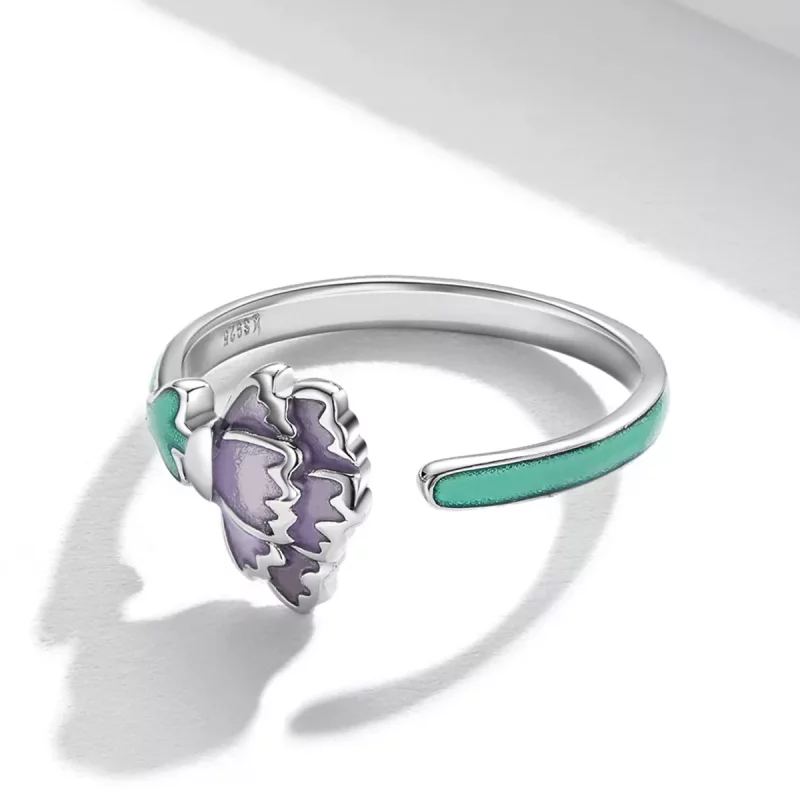 (imagen para) Anillo abierto estilo Pandora con diseño de Clavel - SCR773 - Ver 3
