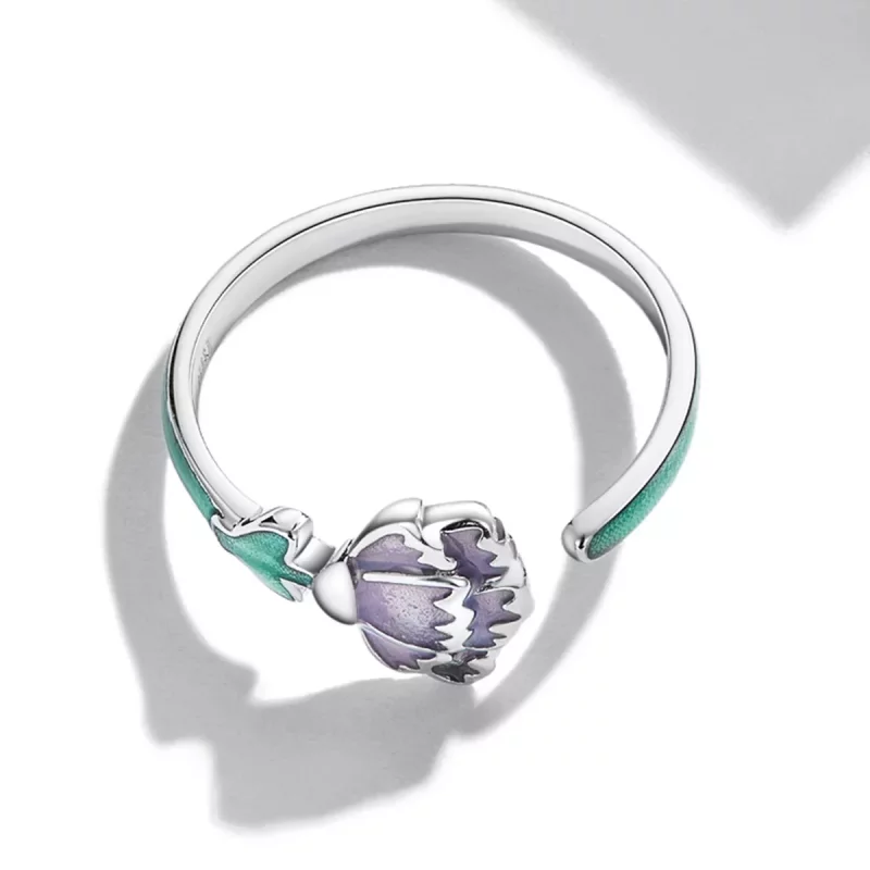 (imagen para) Anillo abierto estilo Pandora con diseño de Clavel - SCR773 - Ver 4