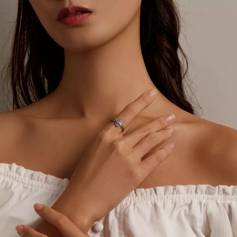(imagen para) Anillo abierto estilo Pandora con diseño de Clavel - SCR773 - Ver 6