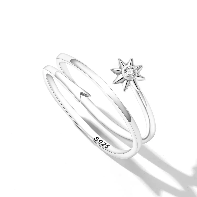 (imagen para) Anillo abierto estilo Pandora con diseño de meteoro de los deseos - SCR810 - Ver 3