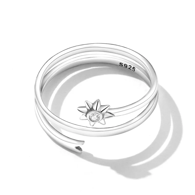 (imagen para) Anillo abierto estilo Pandora con diseño de meteoro de los deseos - SCR810 - Ver 5