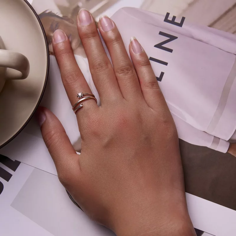 (imagen para) Anillo abierto estilo Pandora con diseño de meteoro de los deseos - SCR810 - Ver 6