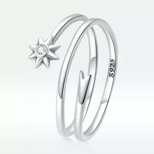 (imagen para) Anillo abierto estilo Pandora con diseño de meteoro de los deseos - SCR810