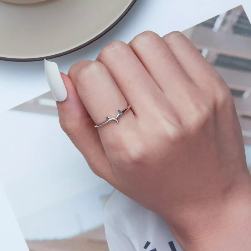 (imagen para) Anillo abierto estilo Pandora con diseño de zorro - SCR868 - Ver 5