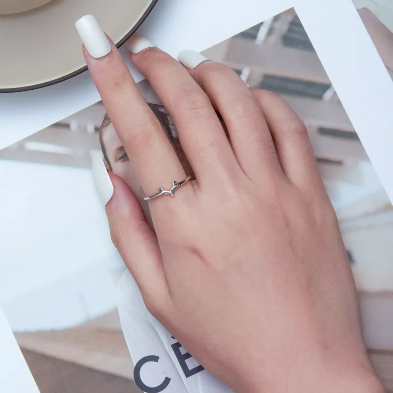 (imagen para) Anillo abierto estilo Pandora con diseño de zorro - SCR868 - Ver 6