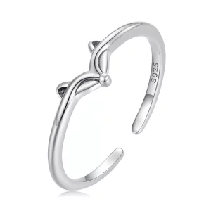 Anillo abierto estilo Pandora con diseño de zorro - SCR868 (imagen para) Anillo abierto estilo Pandora con diseño de zorro - SCR868