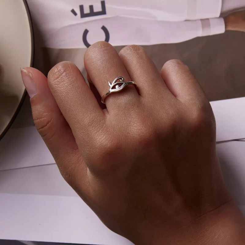 (imagen para) Anillo abierto estilo Pandora con el Ojo de Horus - SCR801 - Ver 6