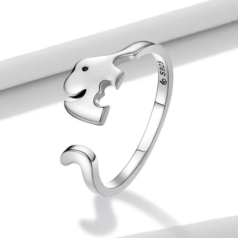 (imagen para) Anillo abierto estilo Pandora con elefante - BSR227 - Ver 2