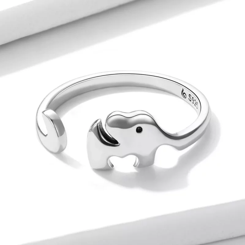 (imagen para) Anillo abierto estilo Pandora con elefante - BSR227 - Ver 3