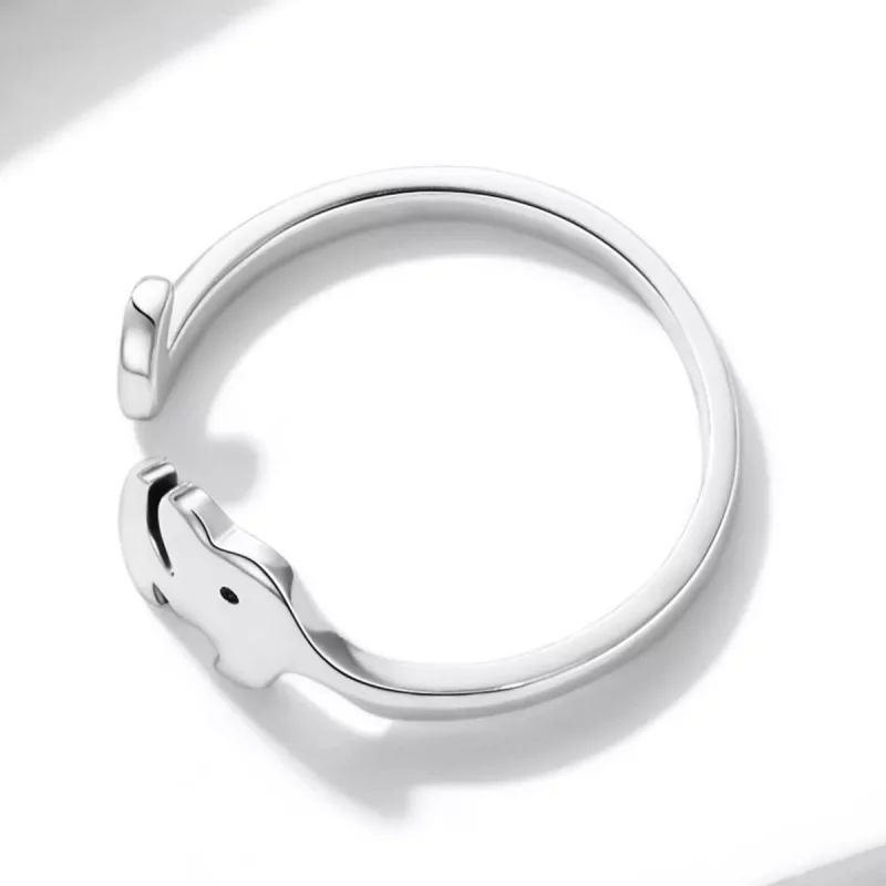 (imagen para) Anillo abierto estilo Pandora con elefante - BSR227 - Ver 4