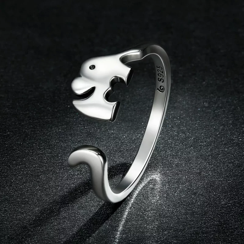 (imagen para) Anillo abierto estilo Pandora con elefante - BSR227 - Ver 5