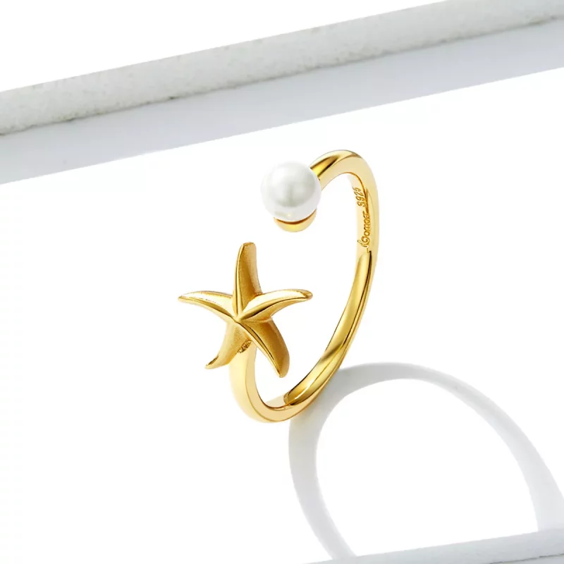 (imagen para) Anillo abierto estilo Pandora con estrella de mar para el verano - BSR064 - Ver 4