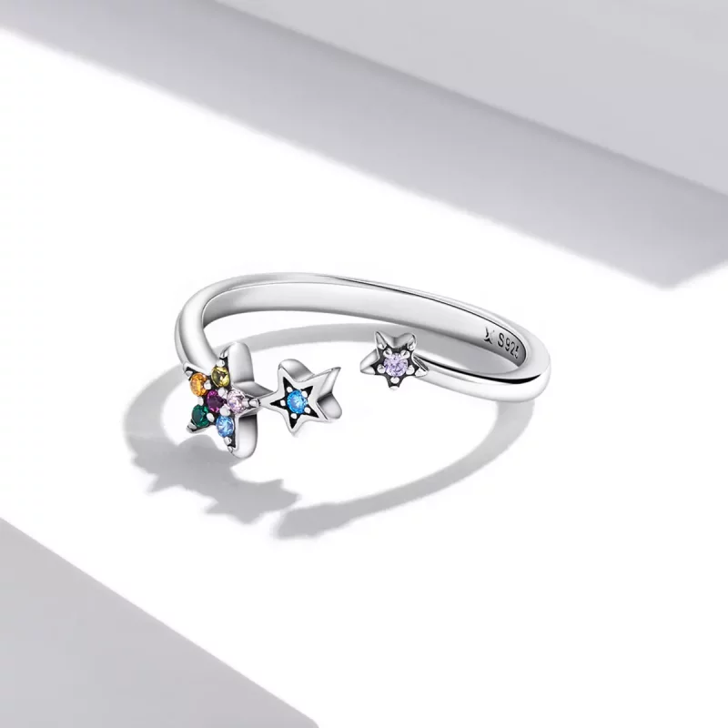 (imagen para) Anillo abierto estilo Pandora con estrella - SCR769 - Ver 3