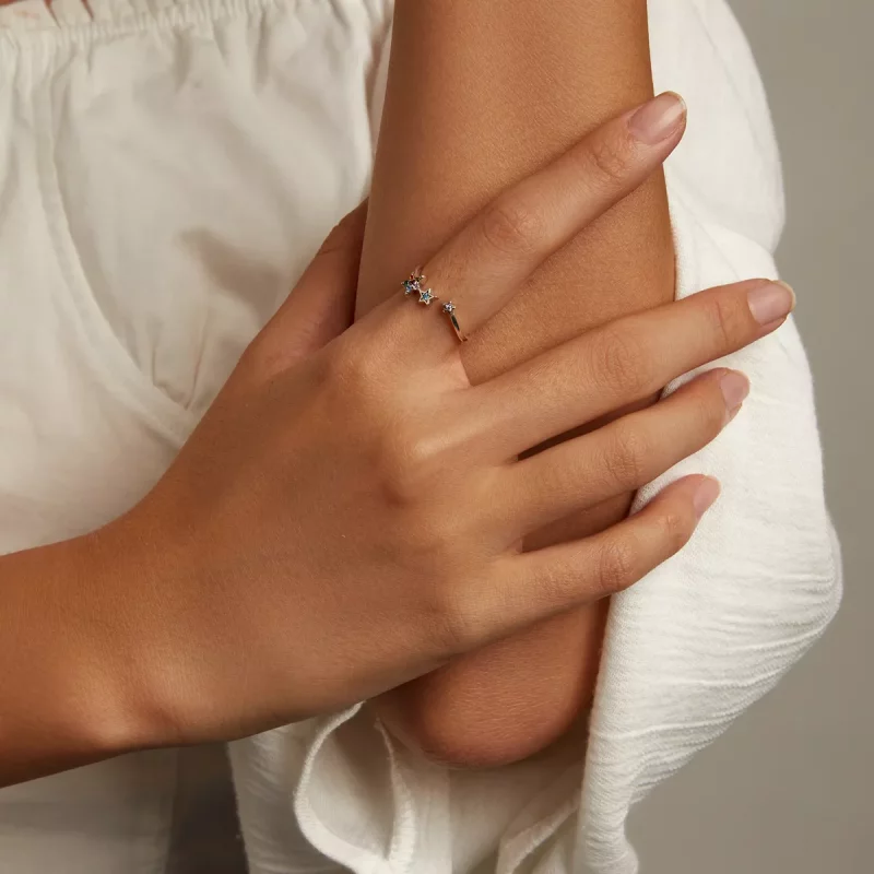 (imagen para) Anillo abierto estilo Pandora con estrella - SCR769 - Ver 5