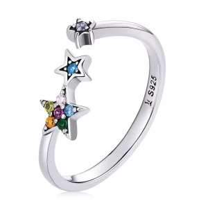 (imagen para) Anillo abierto estilo Pandora con estrella - SCR769
