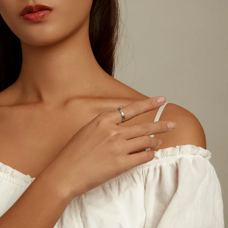 (imagen para) Anillo abierto estilo Pandora con la Mano de Fátima - BSR237 - Ver 9