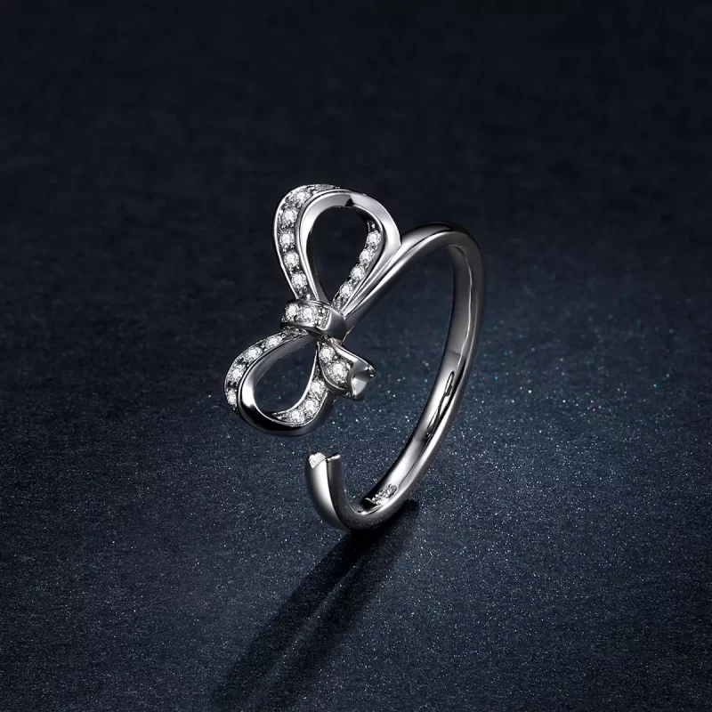(imagen para) Anillo abierto estilo Pandora con lazo de moño - BSR158 - Ver 5