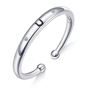 (imagen para) Anillo abierto estilo Pandora con letra U - SCR544-U