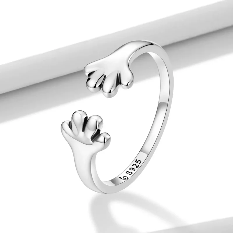 (imagen para) Anillo abierto estilo Pandora con lindo cachorro - BSR225 - Ver 2