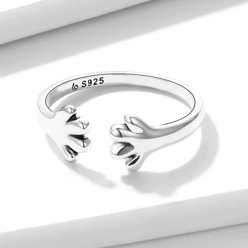 (imagen para) Anillo abierto estilo Pandora con lindo cachorro - BSR225 - Ver 3