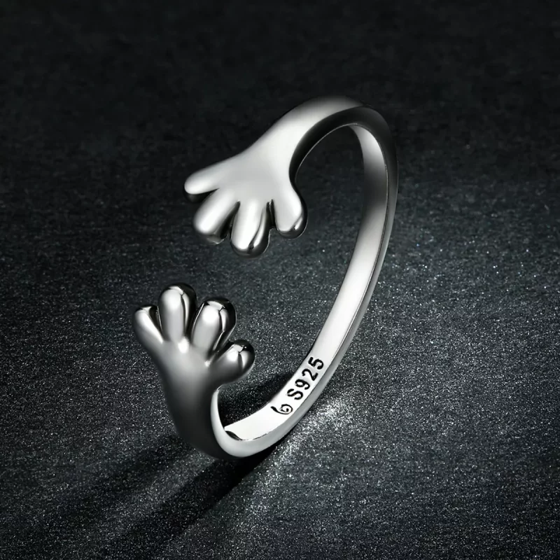 (imagen para) Anillo abierto estilo Pandora con lindo cachorro - BSR225 - Ver 5